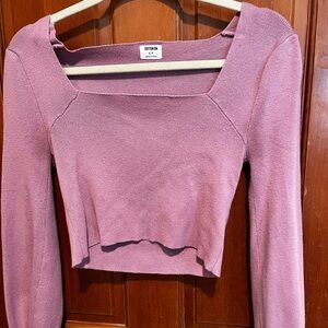 Cotton On Square Neck Mauve Knit Top